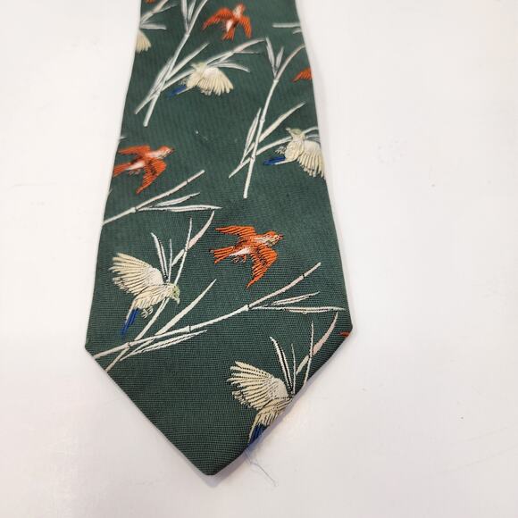 Arc de Triumphe Sears Vintage Bird Green Tie Necktie Pheasant Hunting Sportsman - Picture 2 of 5